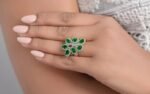 925 Silver Emerald Cocktail Ring - Image 2