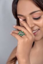 925 Silver Emerald Cocktail Ring