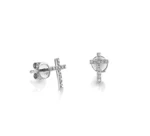 925 Silver Diamond Small Cross Stud - Image 3