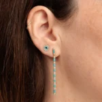 925 Silver Turquoise Enamel Small Evil Eye Stud - Image 2