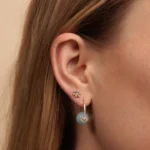 925 Silver Diamond Small Marquise Eye Flower Stud - Image 2