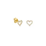 925 Silver Diamond Open Heart Stud