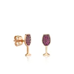 925 Silver Ruby Wine Glass Stud