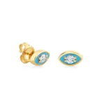 925 Silver Enamel Large Marquis Evil Eye Stud
