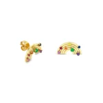925 Silver Gemstones Rainbow Stud