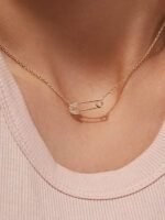 925 Sterling Silver Safety Pin Necklace