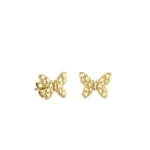 925 Silver Nugget Butterfly Stud