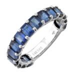 925 Silver Blue Sapphire Eternity Ring