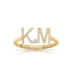 925 Silver Diamond Initials Ring
