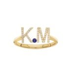 925 Silver Diamond Initials Ring - Image 7