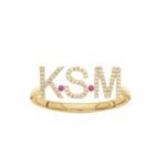 925 Silver Diamond Initials Ring - Image 6