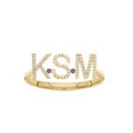 925 Silver Diamond Initials Ring - Image 5