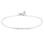 925 Silver Diamond Segments Bar Bracelet - Image 4
