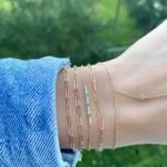 925 Silver Diamond and Emerald Bar Bracelet - Image 4