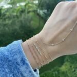 925 Silver Diamond and Emerald Bar Bracelet - Image 3