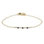 925 Silver Diamond and Emerald Bar Bracelet - Image 2