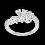 925 Silver Double Coil Multi-shape Diamond Band - Image 2