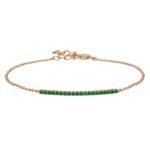 925 Silver Emerald Bar Bracelet