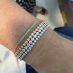 925 Silver Emerald Bar Bracelet - Image 2