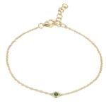 925 Silver Emerald Birthstone Bracelet