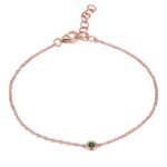 925 Silver Emerald Birthstone Bracelet - Image 2