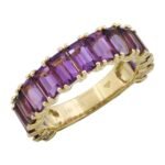 925 Silver Emerald Cut Amethyst Eternity Band - Image 2