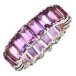925 Silver Amethyst Eternity Band - Image 3