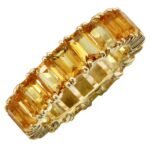 925 Silver Emerald Cut Citrine Eternity Band - Image 3