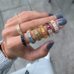 925 Silver Emerald Cut Citrine Eternity Band - Image 2