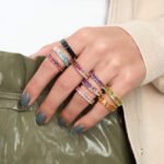 925 Silver Emerald Cut Pink Tourmaline Eternity - Image 3