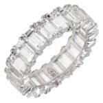 925 Silver Emerald Cut White Topaz Band - Image 2