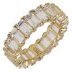 925 Silver Emerald Cut White Topaz Band - Image 3