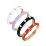 925 Silver Enamel Segments Diamond Ring - Image 10