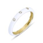 925 Silver Enamel Segments Diamond Ring - Image 3