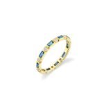 925 Silver Gemstone Baguette and Bezel Eternity Ring