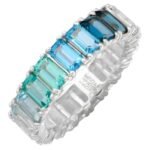 925 Silver Gemstone Blue Ombre Eternity Ring - Image 2