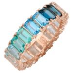 925 Silver Gemstone Blue Ombre Eternity Ring