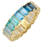 925 Silver Gemstone Blue Ombre Eternity Ring - Image 3