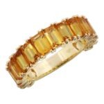 925 Silver Citrine Eternity Band Ring - Image 2