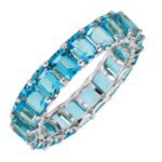 925 Silver Blue Topaz Full Eternity Ring