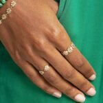 925 Silver Diamond Monstera Leaf Eternity Ring - Image 2