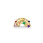 925 Silver Diamond Rainbow Block Signet Ring - Image 3