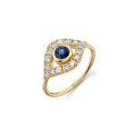 925 Silver Pave Diamond Extra-Large Evil Eye Ring