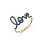 925 Silver Pave Sapphire Large Love Ring