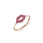 925 Silver Ruby Lips Ring