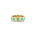 925 Silver Turquoise Fluted Eternity Ring