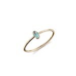 Gold & enamel mini hamsa silver ring