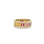 925 Silver Rainbow Baguette Eternity Ring - Image 2