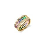 925 Silver Rainbow Baguette Eternity Ring