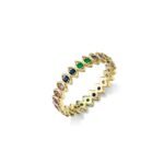 925 Silver Rainbow Vertical Marquise Eternity Ring